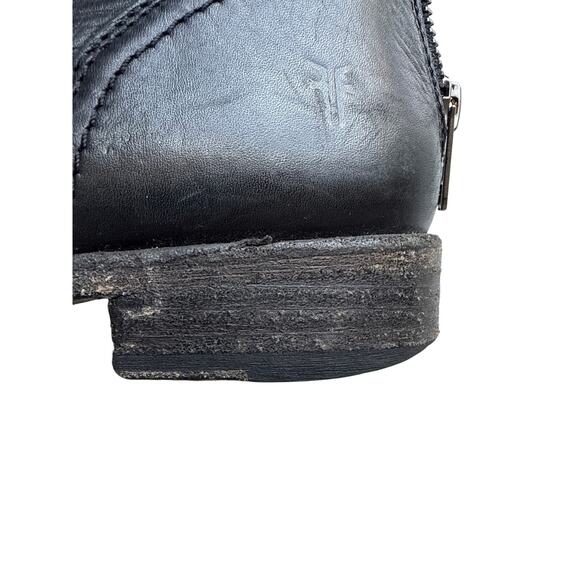 FRYE Pippa Black Leather Buckle Moto Short Boots Women’s Size 6 - Picture 9 of 9